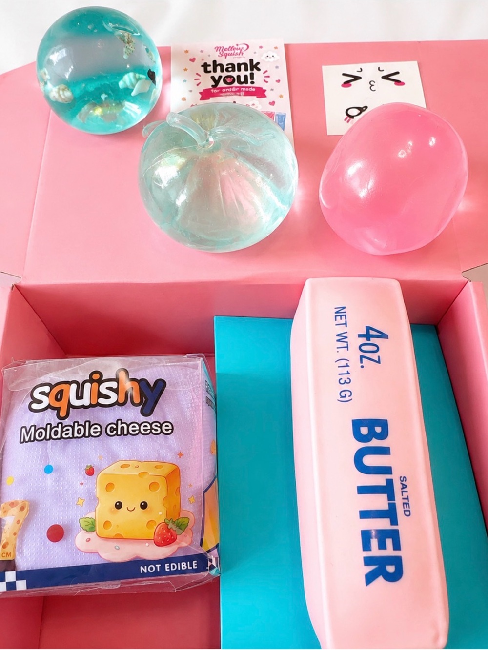 PinkSquishySquish Crunchy Butter, JUMBO Moldable Purple Cheese Squish, 1 Coconut
